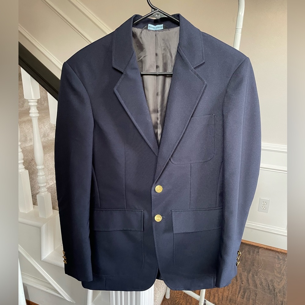 Classic Navy School Uniform Blazer with Gold Buttons, 34R